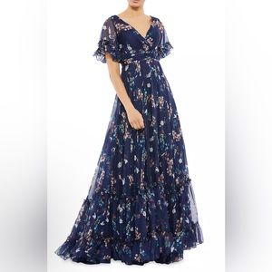 Beautiful Mac Duggal Floral Empire Waist Gown